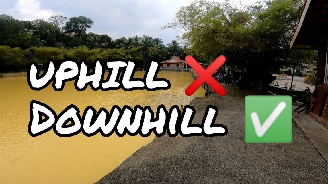 kolam pancing down hill